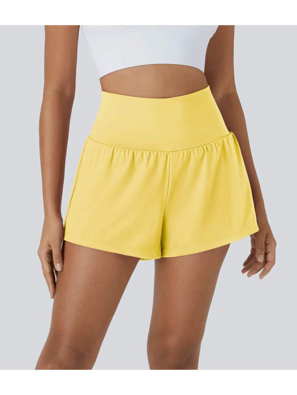 HALARA Airy Super High Waisted 2-in-1 InstantCool Shorts with Pockets- L Long